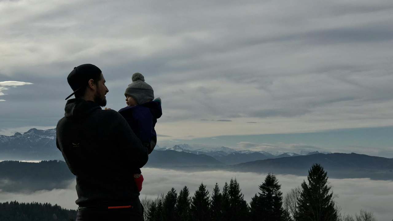 Father and child bonding in the great outdoors