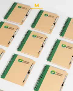 eco notebook with pen with logo printing